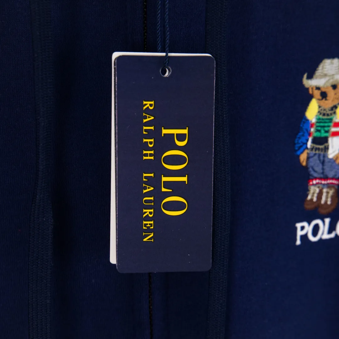 P320 zp version [exclusive supply] - Ralph Lauren/Ralph Lauren 2025AW Bear series laminated topstitch design plaid lining hooded cardigan zipper sweatshirt - original workmanship, professional four-needle six-thread topstitch design ✅ - 370g double-sided cotton heavyweight fabric on the face, contrasting color-dyed plaid lining ✅| - Highly restored custom brand zipper 0.8 pure cotton high-density hook silk hat rope ✅ - RL limited design style Precision embroidery of colorful bear logo, bright contrasting plaid hood, distinctive upper body, classic style, easy to control for both men and women, simple clean and versatile, exposed topstitching, 0.8 cm retro primary color hook drawstring, full of details, color: white, gray, navy, size: S M L XL, number: WW10746